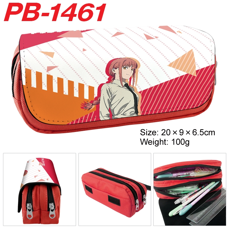 Chainsaw man Anime double-layer pu leather printing pencil case 20×9×6.5cm PB-1461