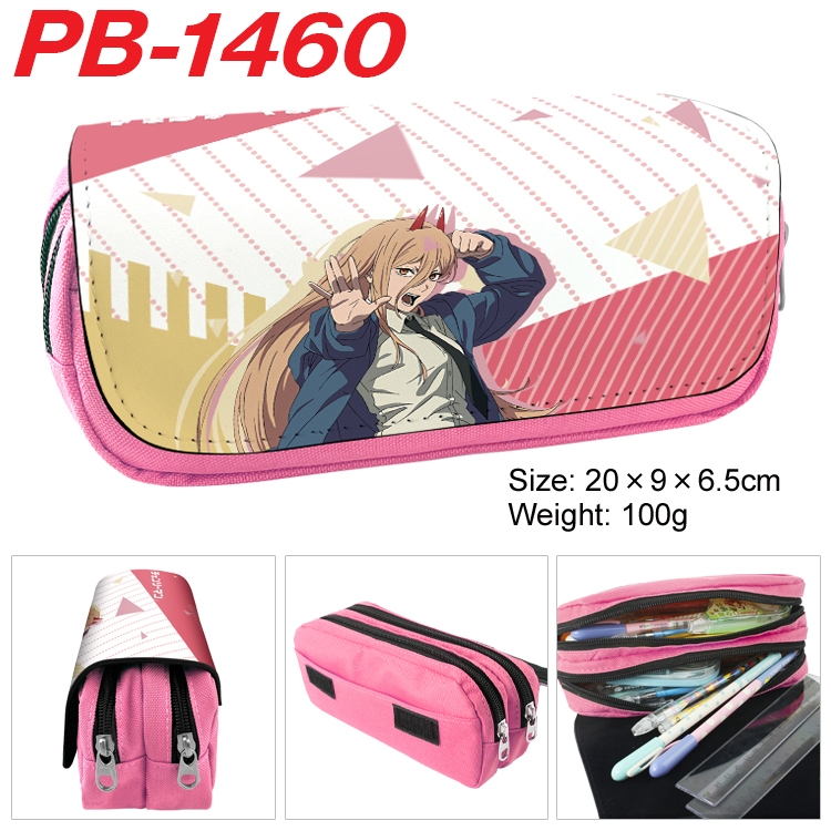 Chainsaw man Anime double-layer pu leather printing pencil case 20×9×6.5cm  PB-1460