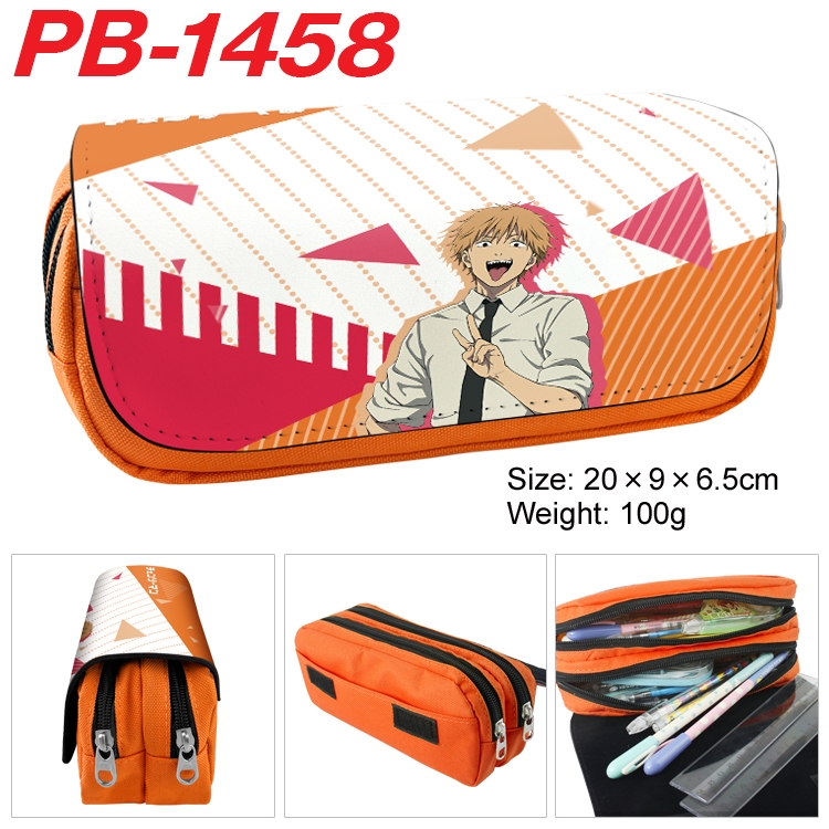 Chainsaw man Anime double-layer pu leather printing pencil case 20×9×6.5cm  PB-1458