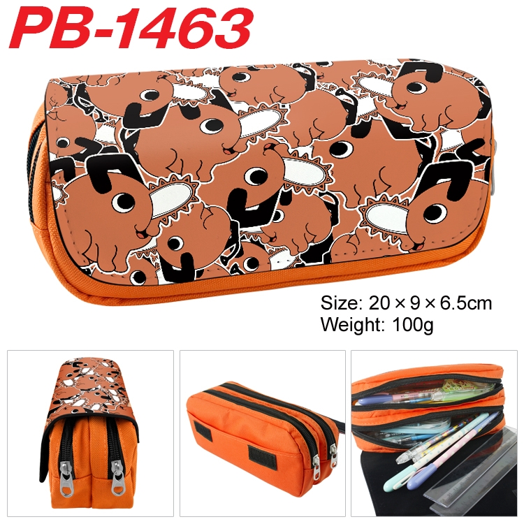 Chainsaw man Anime double-layer pu leather printing pencil case 20×9×6.5cm PB-1463