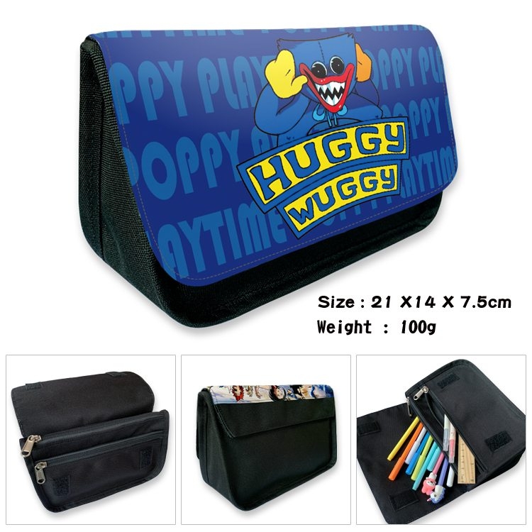 Poppy Playtime Anime Velcro canvas zipper pencil case Pencil Bag 21×14×7.5cm