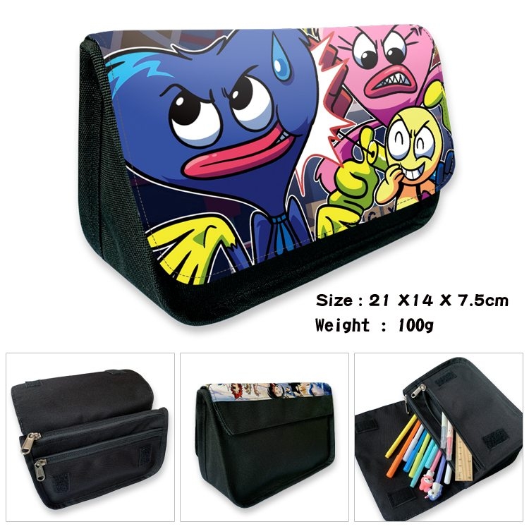 Poppy Playtime Anime Velcro canvas zipper pencil case Pencil Bag 21×14×7.5cm