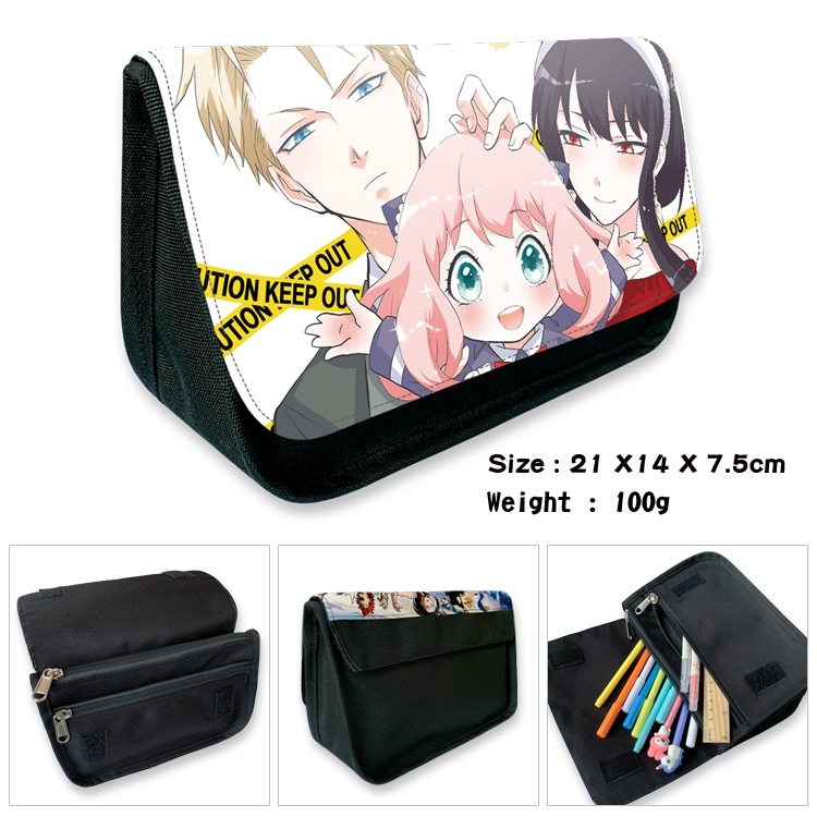 SPY×FAMILY Anime Velcro canvas zipper pencil case Pencil Bag 21×14×7.5cm