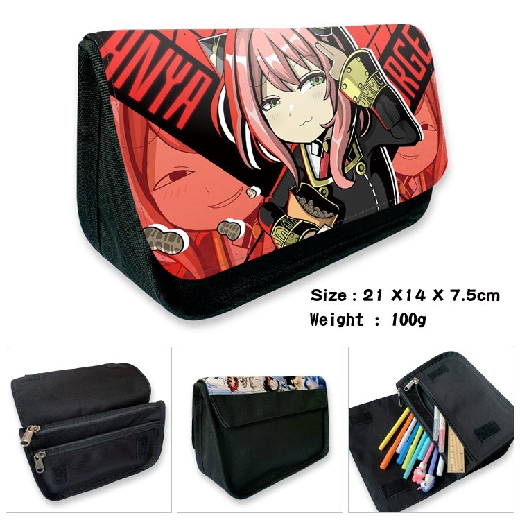 SPY×FAMILY Anime Velcro canvas zipper pencil case Pencil Bag 21×14×7.5cm