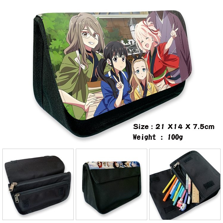 Lycoris Recoil Anime Velcro canvas zipper pencil case Pencil Bag 21×14×7.5cm