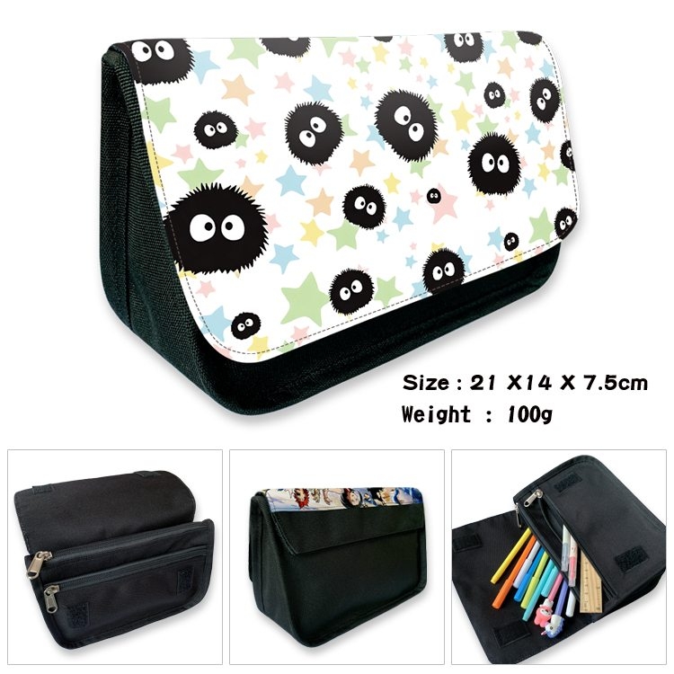 TOTORO Anime Velcro canvas zipper pencil case Pencil Bag 21×14×7.5cm