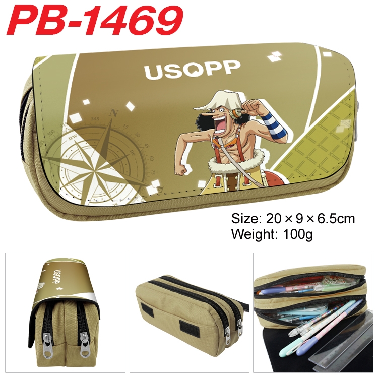 One Piece Anime double-layer pu leather printing pencil case 20×9×6.5cm PB-1469