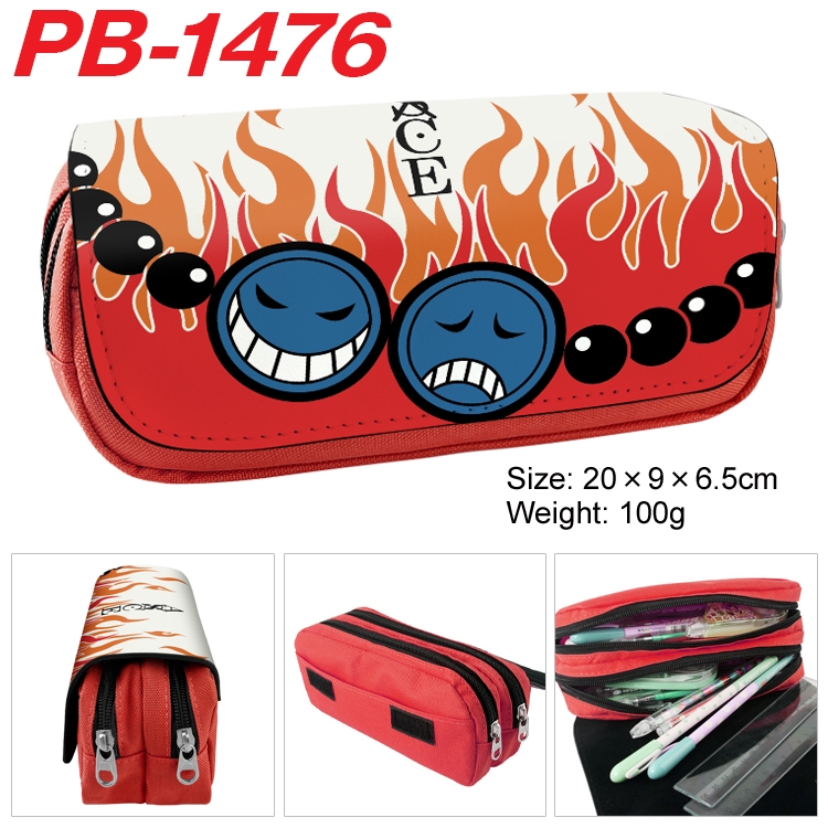One Piece Anime double-layer pu leather printing pencil case 20×9×6.5cm PB-1476