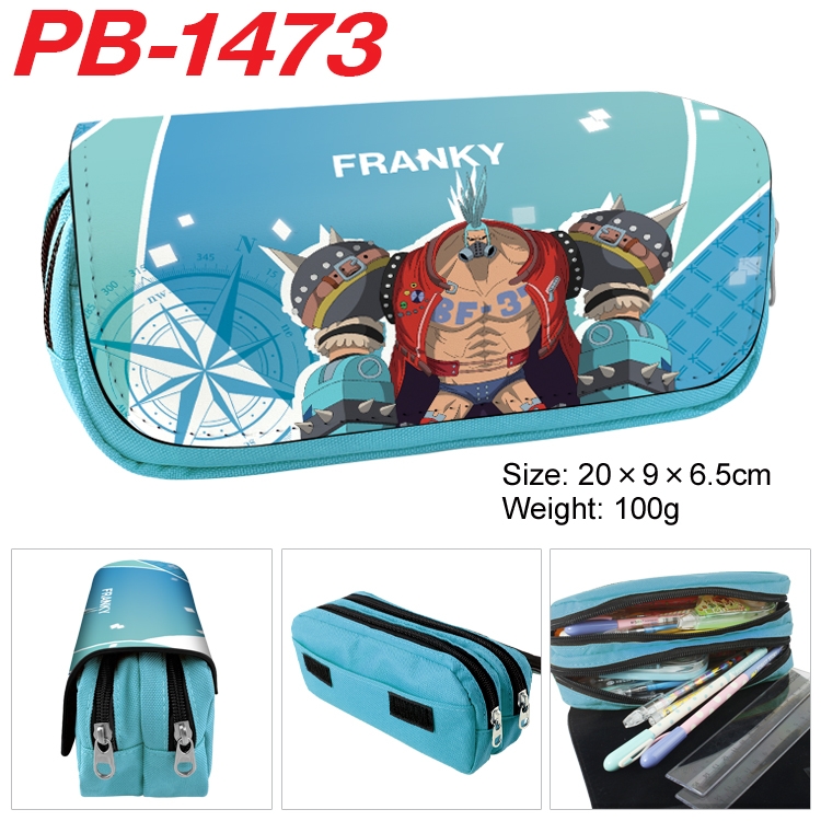 One Piece Anime double-layer pu leather printing pencil case 20×9×6.5cm PB-1473