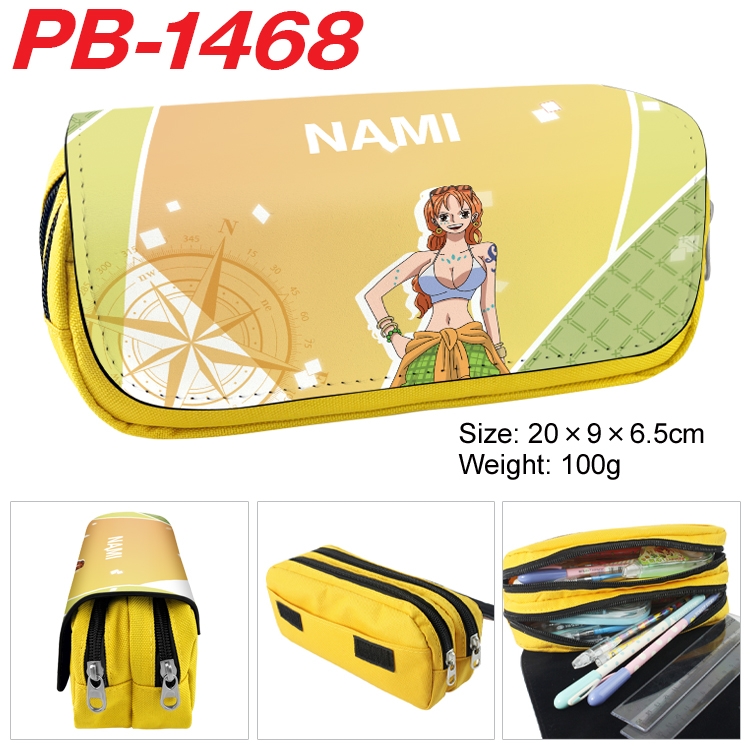 One Piece Anime double-layer pu leather printing pencil case 20×9×6.5cm PB-1468