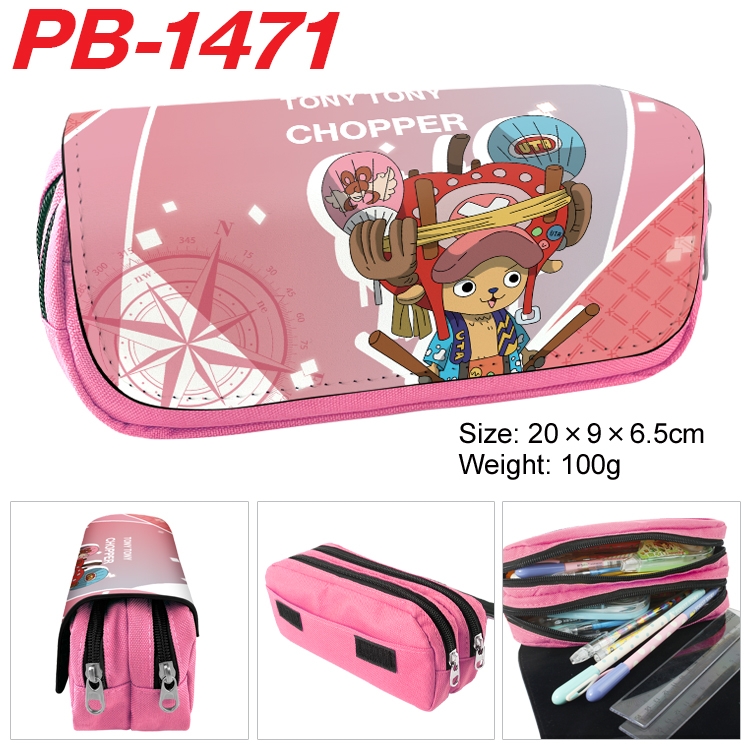 One Piece Anime double-layer pu leather printing pencil case 20×9×6.5cm  PB-1471