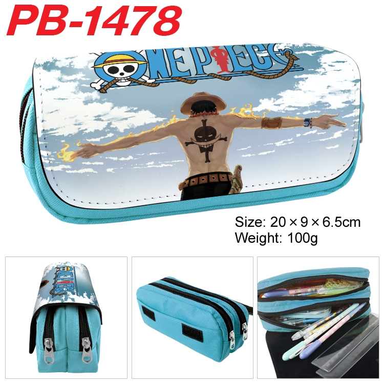 One Piece Anime double-layer pu leather printing pencil case 20×9×6.5cm PB-1478