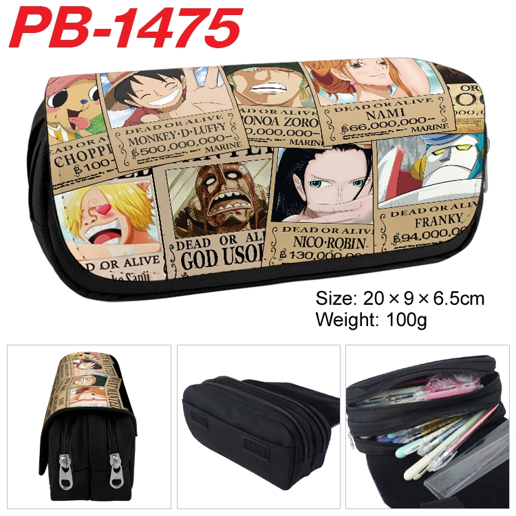 One Piece Anime double-layer pu leather printing pencil case 20×9×6.5cm PB-1475