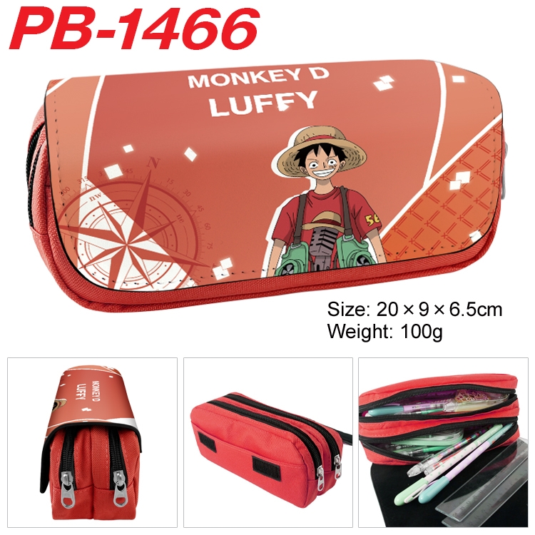 One Piece Anime double-layer pu leather printing pencil case 20×9×6.5cm PB-1466
