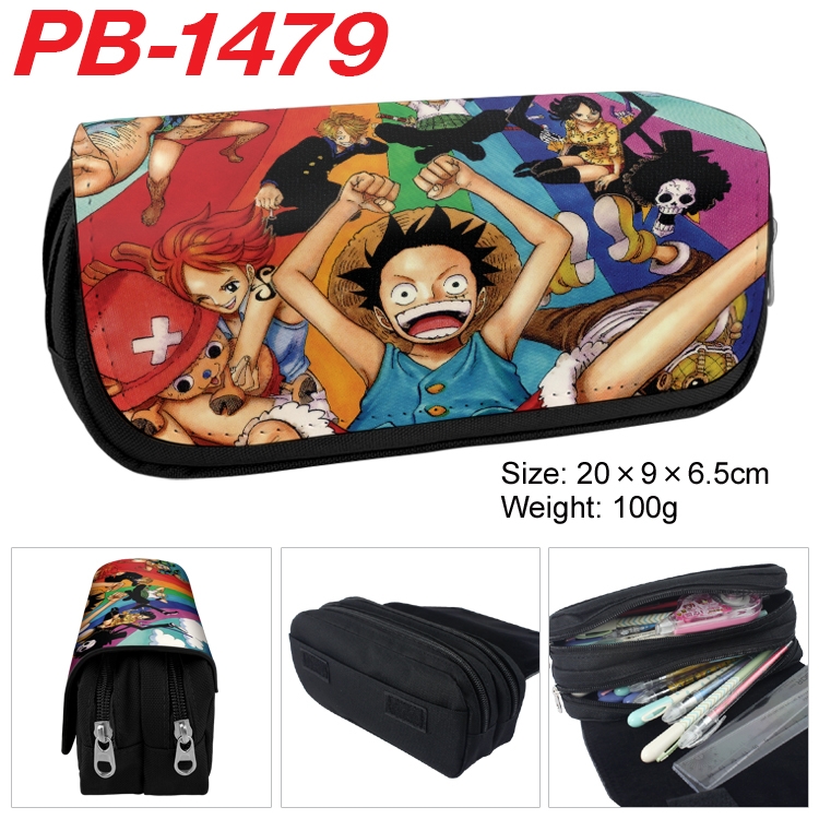 One Piece Anime double-layer pu leather printing pencil case 20×9×6.5cm PB-1479