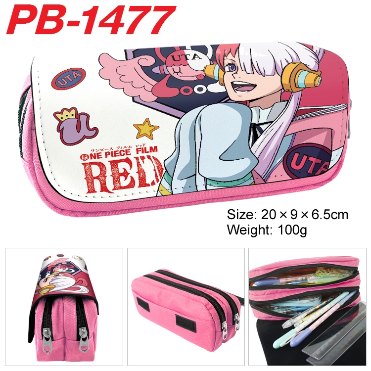 One Piece Anime double-layer pu leather printing pencil case 20×9×6.5cm PB-1477