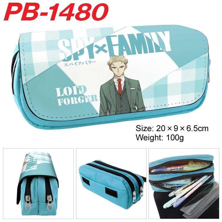 SPY×FAMILY Anime double-layer pu leather printing pencil case 20×9×6.5cm  PB-1480