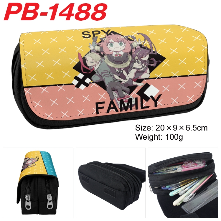 SPY×FAMILY Anime double-layer pu leather printing pencil case 20×9×6.5cm PB-1488