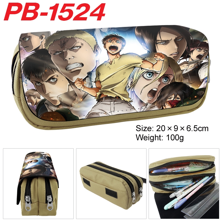 Shingeki no Kyojin Anime double-layer pu leather printing pencil case 20×9×6.5cm PB-1524