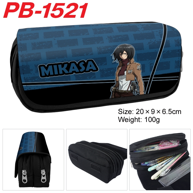 Shingeki no Kyojin Anime double-layer pu leather printing pencil case 20×9×6.5cm  PB-1521