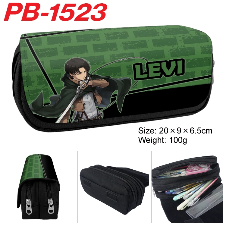 Shingeki no Kyojin Anime double-layer pu leather printing pencil case 20×9×6.5cm PB-1523