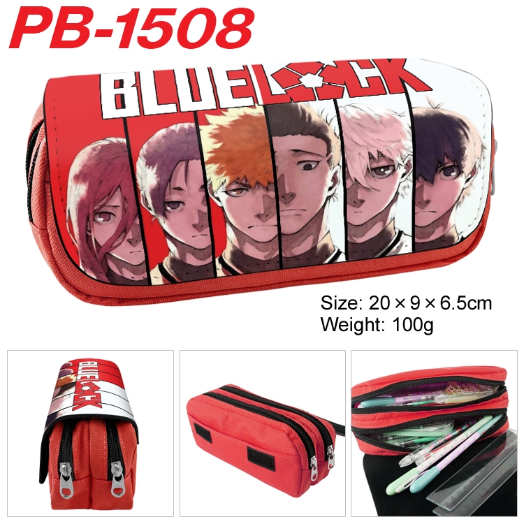 BLUE LOCK Anime double-layer pu leather printing pencil case 20×9×6.5cm  PB-1508