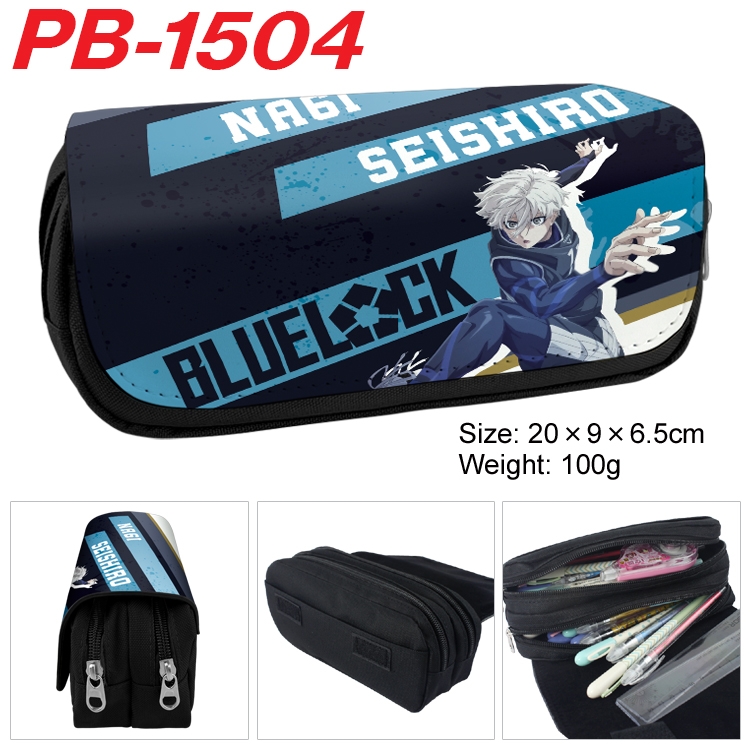 BLUE LOCK Anime double-layer pu leather printing pencil case 20×9×6.5cm  PB-1504