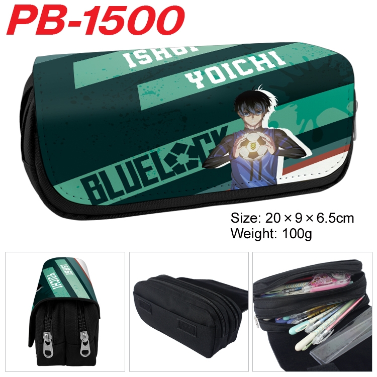 BLUE LOCK Anime double-layer pu leather printing pencil case 20×9×6.5cm PB-1500