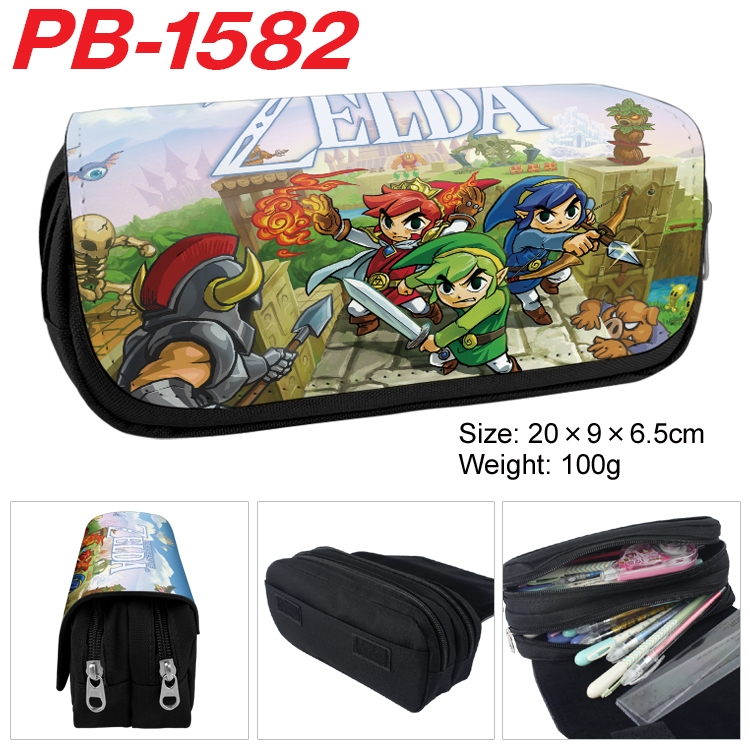 The Legend of Zelda Anime double-layer pu leather printing pencil case 20×9×6.5cm PB-1582