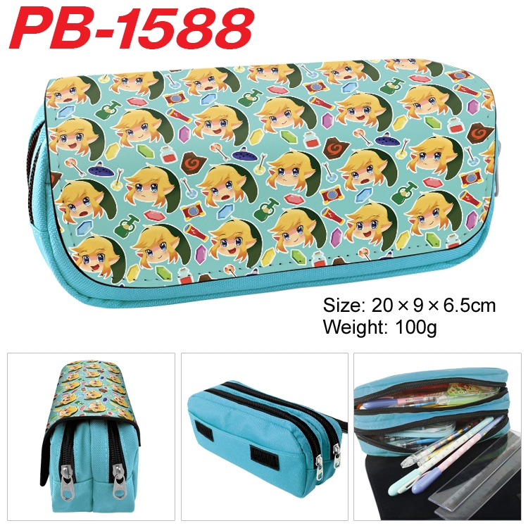 The Legend of Zelda Anime double-layer pu leather printing pencil case 20×9×6.5cm PB-1588
