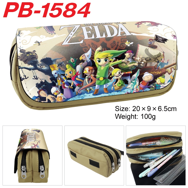 The Legend of Zelda Anime double-layer pu leather printing pencil case 20×9×6.5cm PB-1584