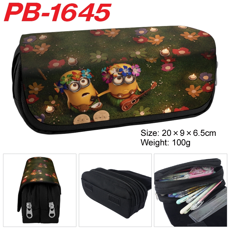 Minions Anime double-layer pu leather printing pencil case 20×9×6.5cm PB-1645