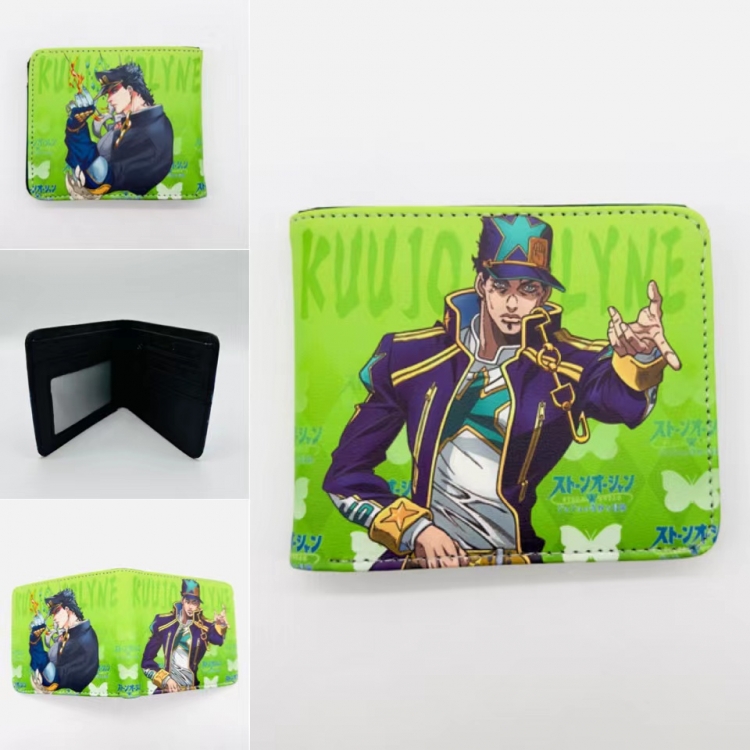 JoJos Bizarre Adventure Full color PU two fold short card bag wallet