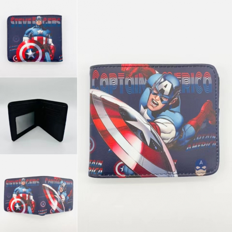 The avengers allianc Full color PU two fold short card bag wallet