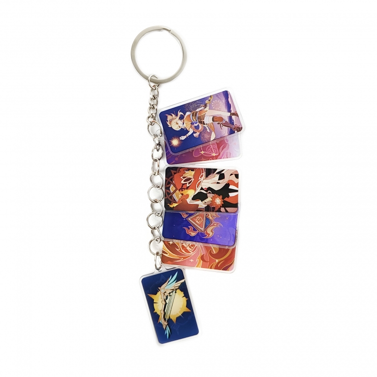 Genshin Impact Anime Peripheral Acrylic Keychain Keyring Pendant price for 5 pcs