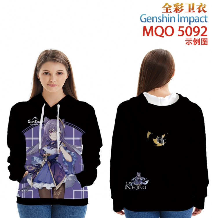 Genshin Impact Long Sleeve Hooded Full Color Patch Pocket Sweatshirt from XXS to 4XL MQO-5092