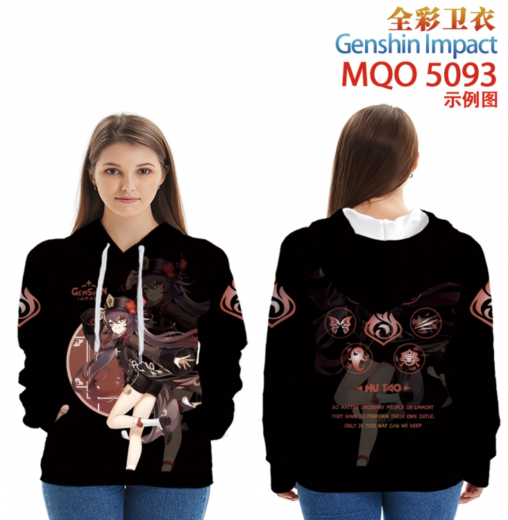 Genshin Impact Long Sleeve Hooded Full Color Patch Pocket Sweatshirt from XXS to 4XL  MQO-5093