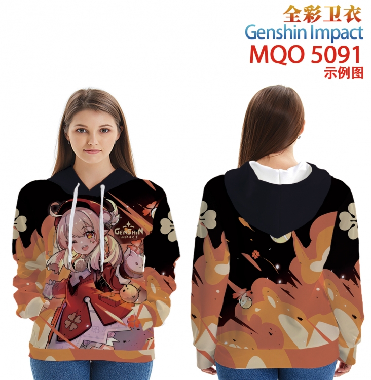 Genshin Impact Long Sleeve Hooded Full Color Patch Pocket Sweatshirt from XXS to 4XL MQO-5091