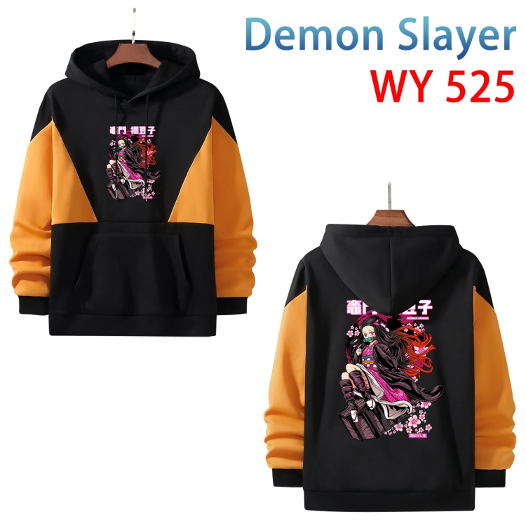 Demon Slayer Kimets Anime color contrast patch pocket sweater  from S to 3XL WY-525