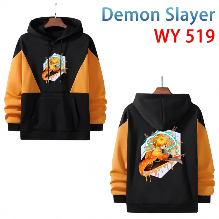 Demon Slayer Kimets Anime color contrast patch pocket sweater  from S to 3XL  WY-519