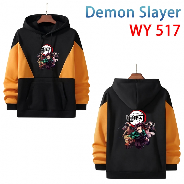 Demon Slayer Kimets Anime color contrast patch pocket sweater  from S to 3XL  WY-517