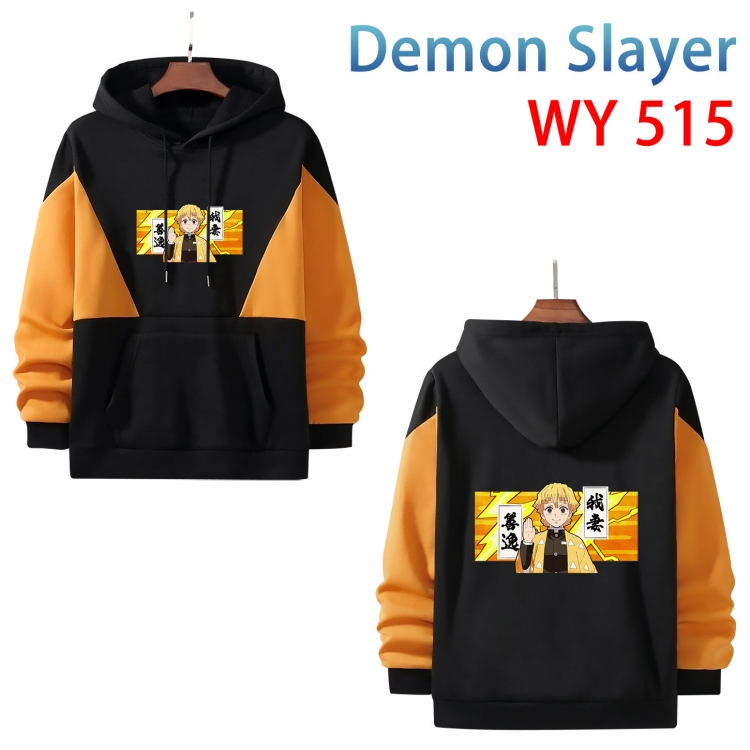 Demon Slayer Kimets Anime color contrast patch pocket sweater  from S to 3XL  WY-515