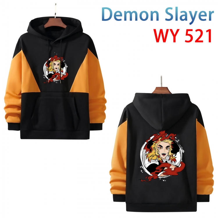 Demon Slayer Kimets Anime color contrast patch pocket sweater  from S to 3XL WY-521