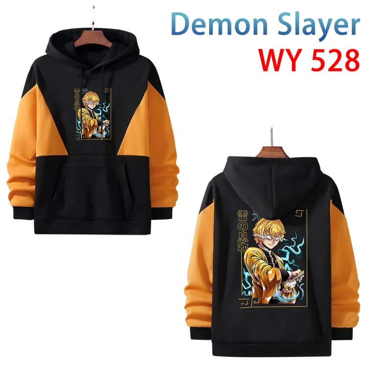 Demon Slayer Kimets Anime color contrast patch pocket sweater  from S to 3XL  WY-528