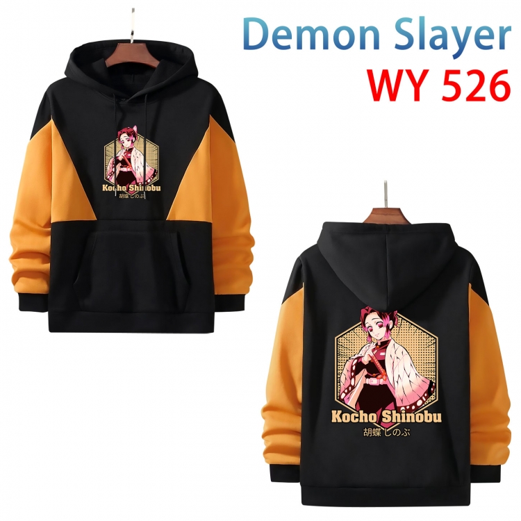 Demon Slayer Kimets Anime color contrast patch pocket sweater  from S to 3XL  WY-526