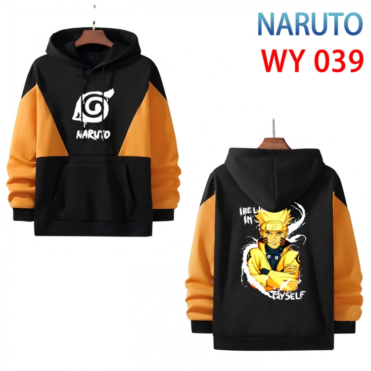 Naruto Anime color contrast patch pocket sweater  from S to 3XL  WY 039
