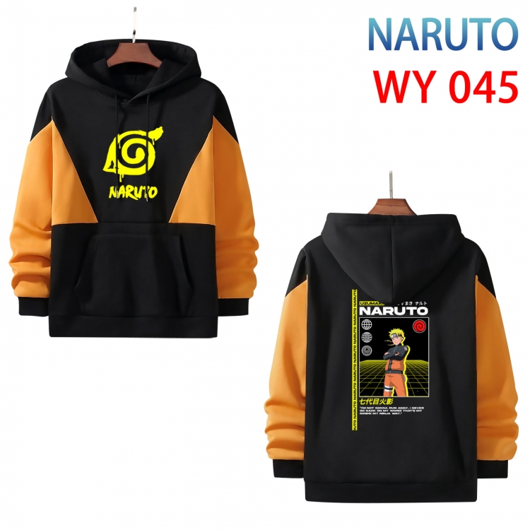 Naruto Anime color contrast patch pocket sweater  from S to 3XL WY 045