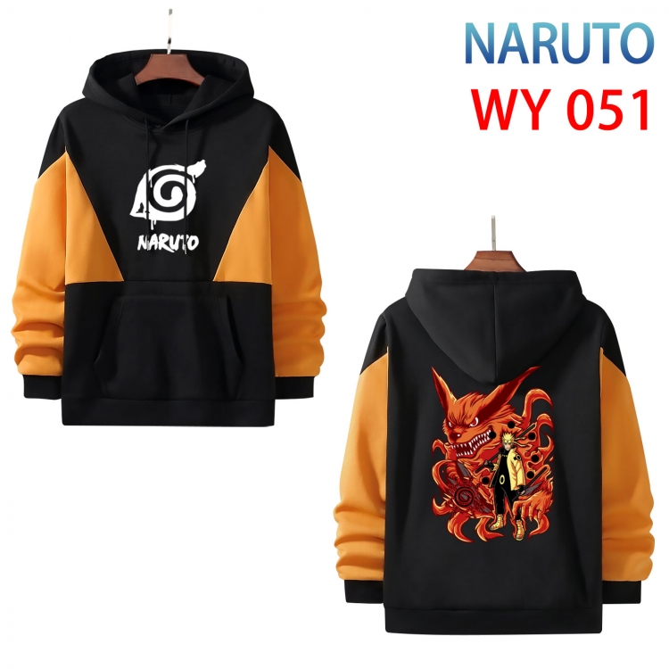 Naruto Anime color contrast patch pocket sweater  from S to 3XL WY 51