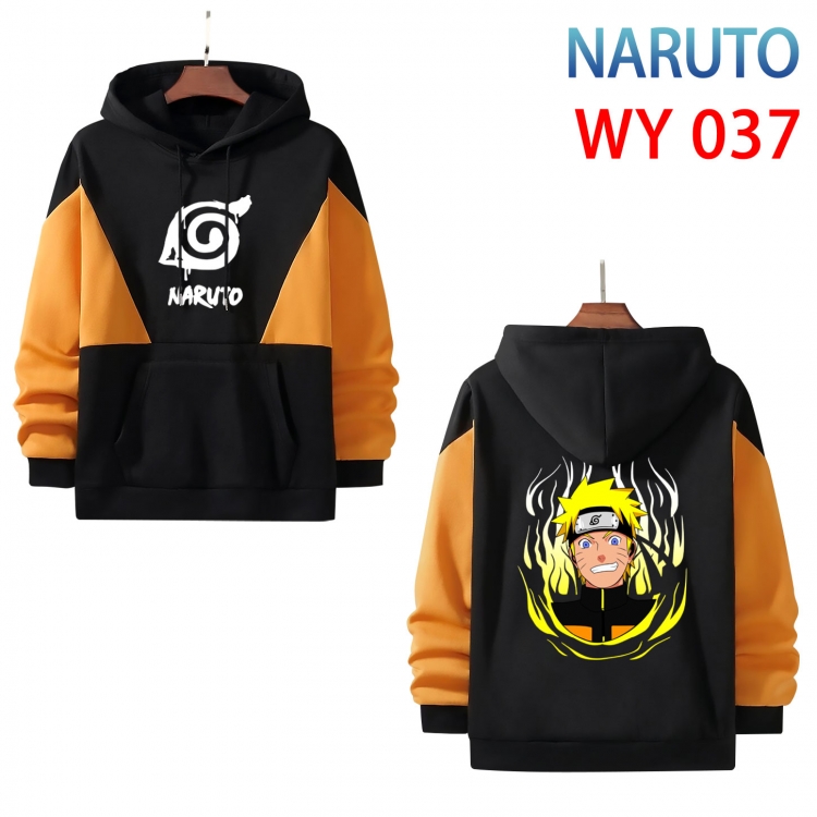 Naruto Anime color contrast patch pocket sweater  from S to 3XL WY 037