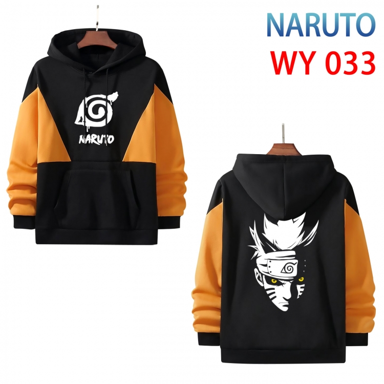 Naruto Anime color contrast patch pocket sweater  from S to 3XL WY 033